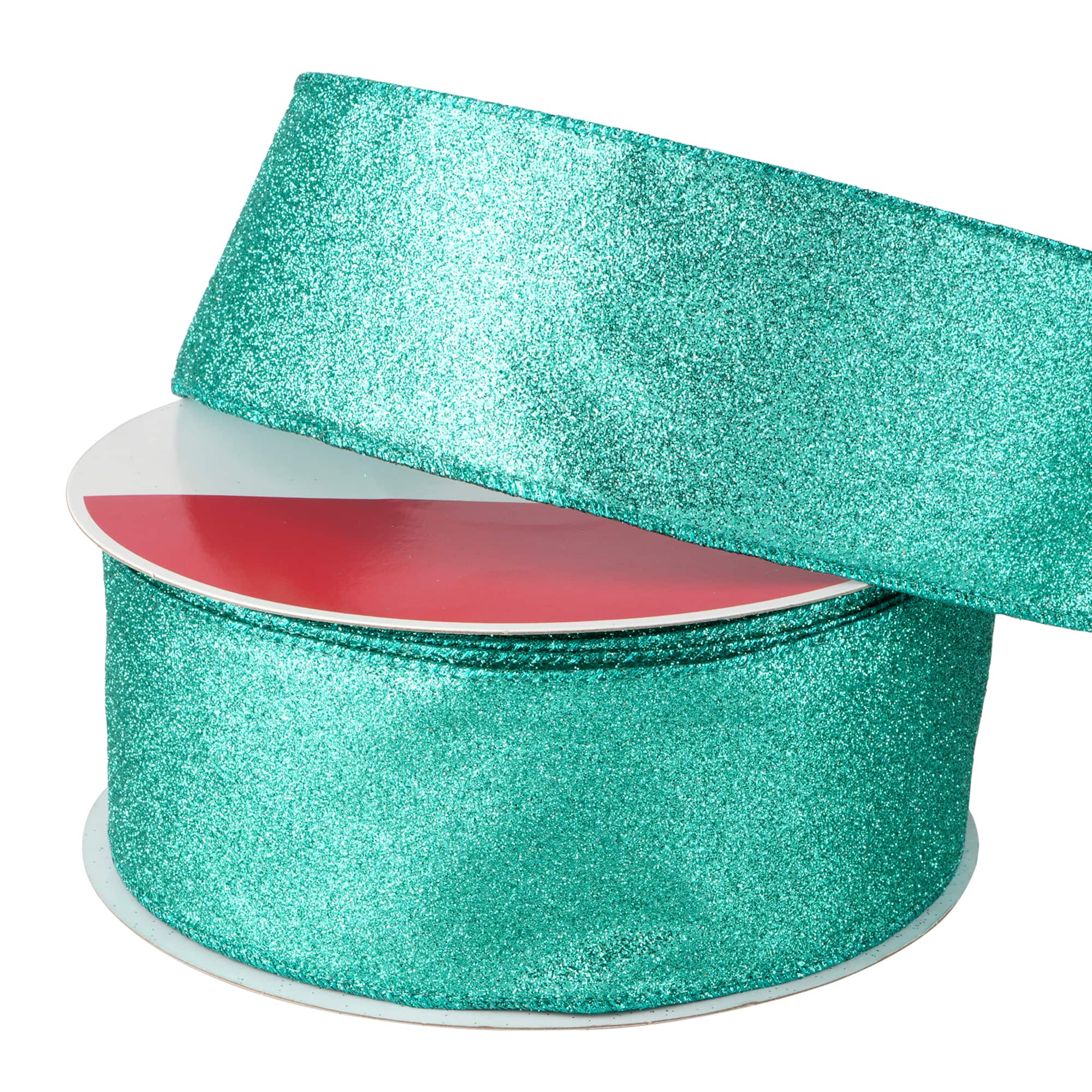 2.5" x 80ft. Turquoise Glitter Wired Jumbo Ribbon by Celebrate It®